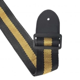 Ремень для гитары ROCKET LS-006-YW черный с желтой полосой