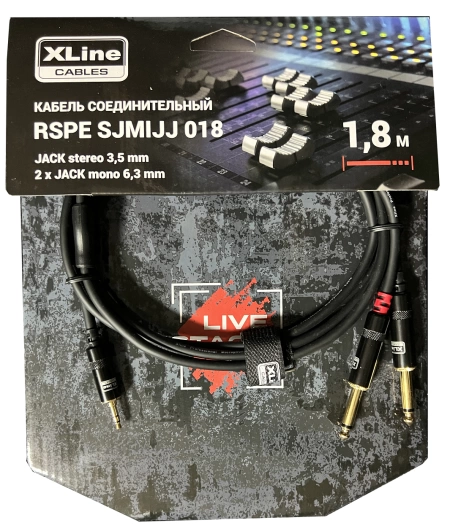 Кабель XLINE RSPE SJMIJJ018 специальный MINI JACK STEREO 3.5mm-2*JACK MONO 6.3mm длина 1.8м фото 1