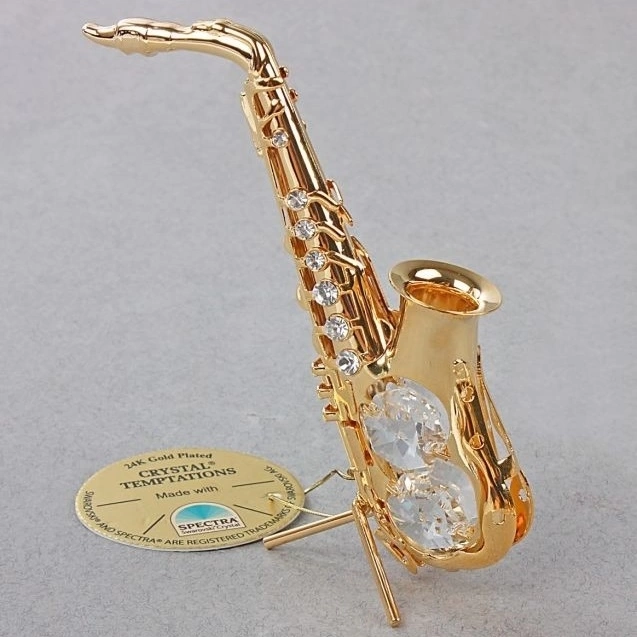 Сувенир саксафон GEWA с кристалами Swarovski (золото) фото 1