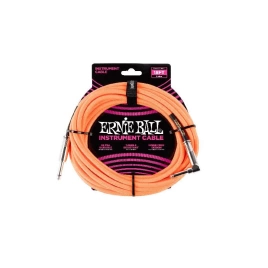 Кабель ERNIE BALL 6084 инструментальный 5,49м, прямой/угловой джеки, оранжевый неон