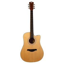 Акустическая гитара ROCKDALE AURORA D3 C NAT GLOSS, с вырезом,цвет натуральный, глянцевое покрытие