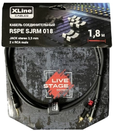 Кабель XLINE RSPE SJRM018 специальный JACK STEREO 3.5mm-2*RCA MALE длина 1.8м