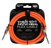 Кабель ERNIE BALL 6416 инструментальный Flex прямой-прямой джеки, 3 метра оранжевый