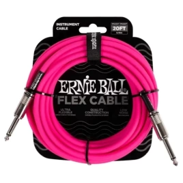 Кабель ERNIE BALL 6418 инструментальный Flex, 6 метров розовый