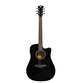 Электроакустическая гитара ROCKDALE Aurora D3 C BK E Gloss с вырезом,цвет черный,матовое покрытие ко