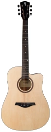 Акустическая гитара ROCKDALE AURORA D5 C NGL с вырезом, натуральный, глянцевое покрытие