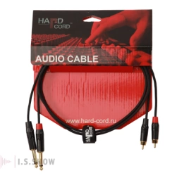 Кабель HardCord AMS-15 аудио 2*джек моно 6,3мм-2*RCA 1,5м