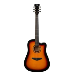 Акустическая гитара ROCKDALE AURORA D5 C SBGL с вырезом. санберст, глянцевое покрытие