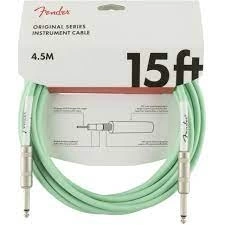 Кабель FENDER 15' OR INST CABLE SFG длина 4,6м инструментальный зеленый