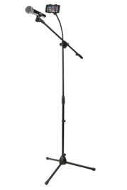 Стойка микрофонная DEKKO JR-504 BK (1 держатель для микрофона, 1 держатель для смартфона)