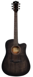 Акустическая гитара ROCKDALE AURORA D1 C BK полупрозрачный черный с вырезом