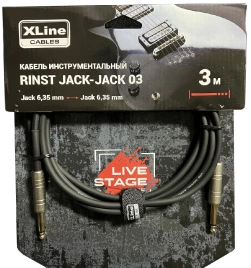 Кабель XLINE RINST Jack-Jack 03 инструментальный 2*Jack 6.35mm mono длина 3м
