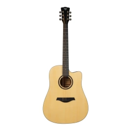 Акустическая гитара ROCKDALE AURORA D3 C NST с вырезом, натуральный, сатиновое покрытие