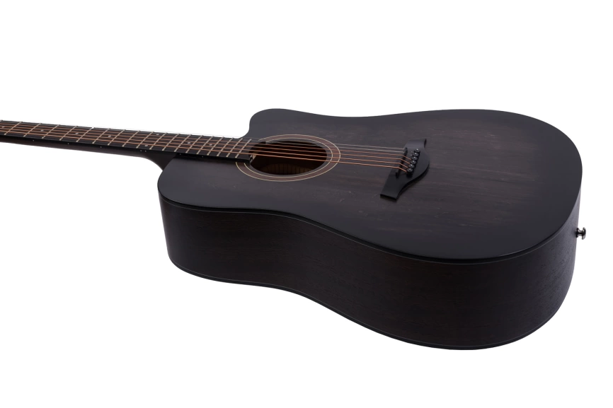 Акустическая гитара ROCKDALE AURORA D1 C BK полупрозрачный черный с вырезом фото 4