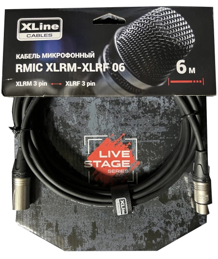 Кабель XLINE RMIC XLRM-XLRF микрофонный длина 6 м фото 1