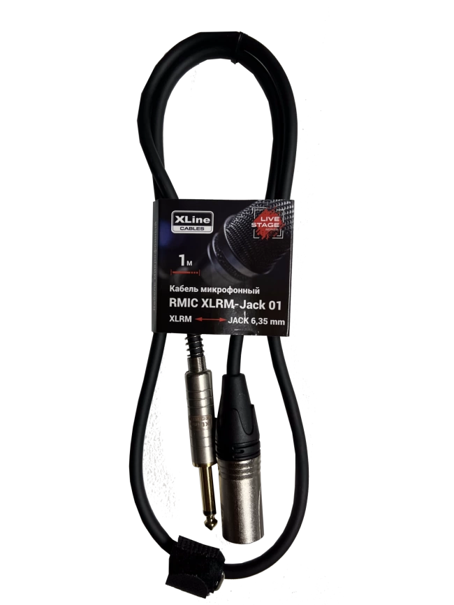 Кабель X-LINE RMIC XLRM-JACK 01 микрофонный длина 1м фото 1