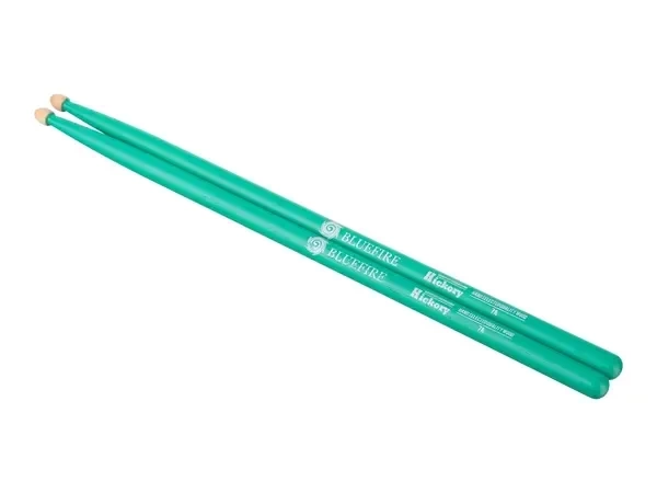 Барабанные палочки Colored Series Bluefire 7A GREEN орех гикори, зеленые, HUN фото 1