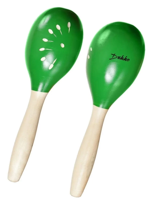 Маракасы (пара) DEKKO M5 GR пластиковые, зеленый фото 1