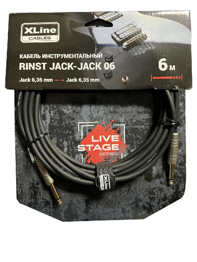 Кабель XLINE RINST Jack-Jack 06 инструментальный 2*Jack 6.35mm mono длина 6м фото 1
