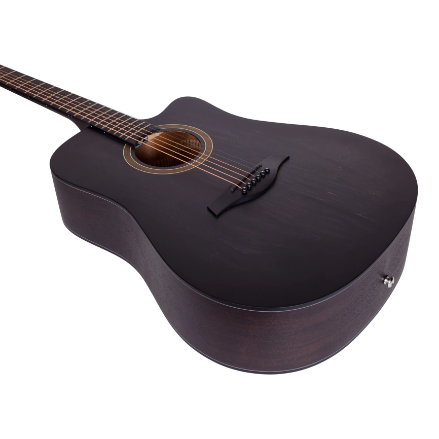 Акустическая гитара ROCKDALE AURORA D1 C BK полупрозрачный черный с вырезом фото 10
