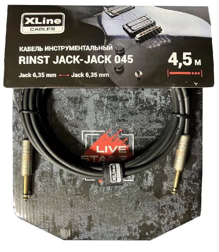 Кабель XLINE RINST Jack-Jack 045 инструментальный 2*Jack 6.35mm mono длина 4,5м фото 1