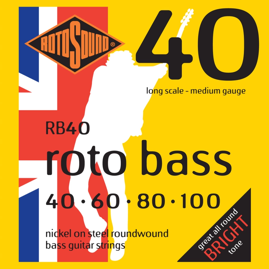 Струны д/бас ROTOSOUND RB40 Nickel (Unsilked) (40-100) фото 1