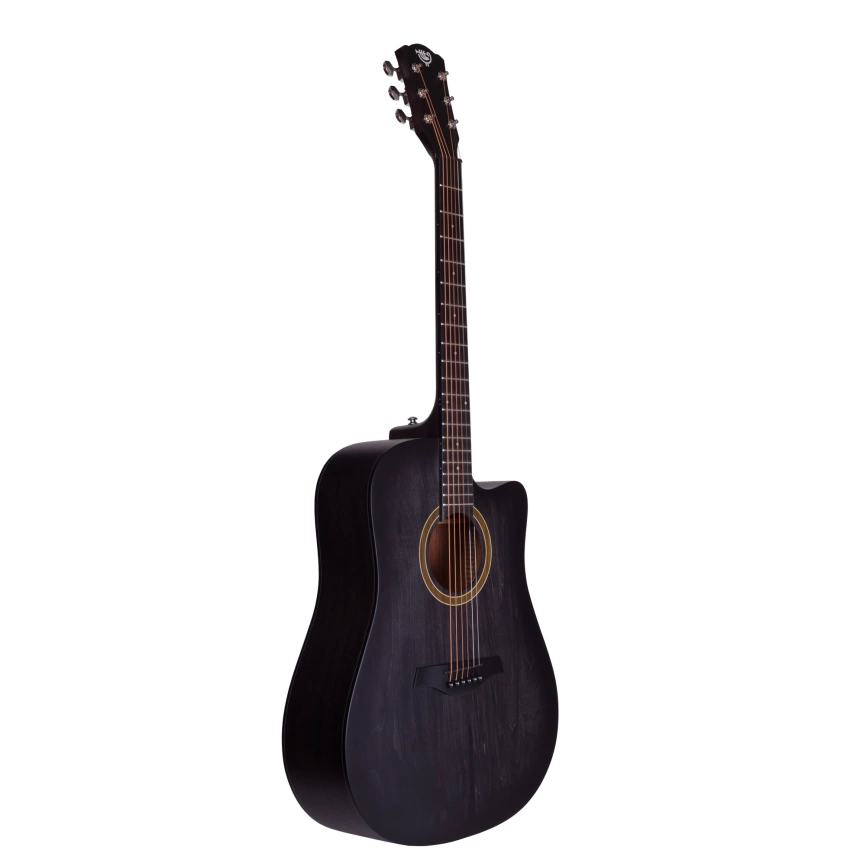 Акустическая гитара ROCKDALE AURORA D1 C BK полупрозрачный черный с вырезом фото 8