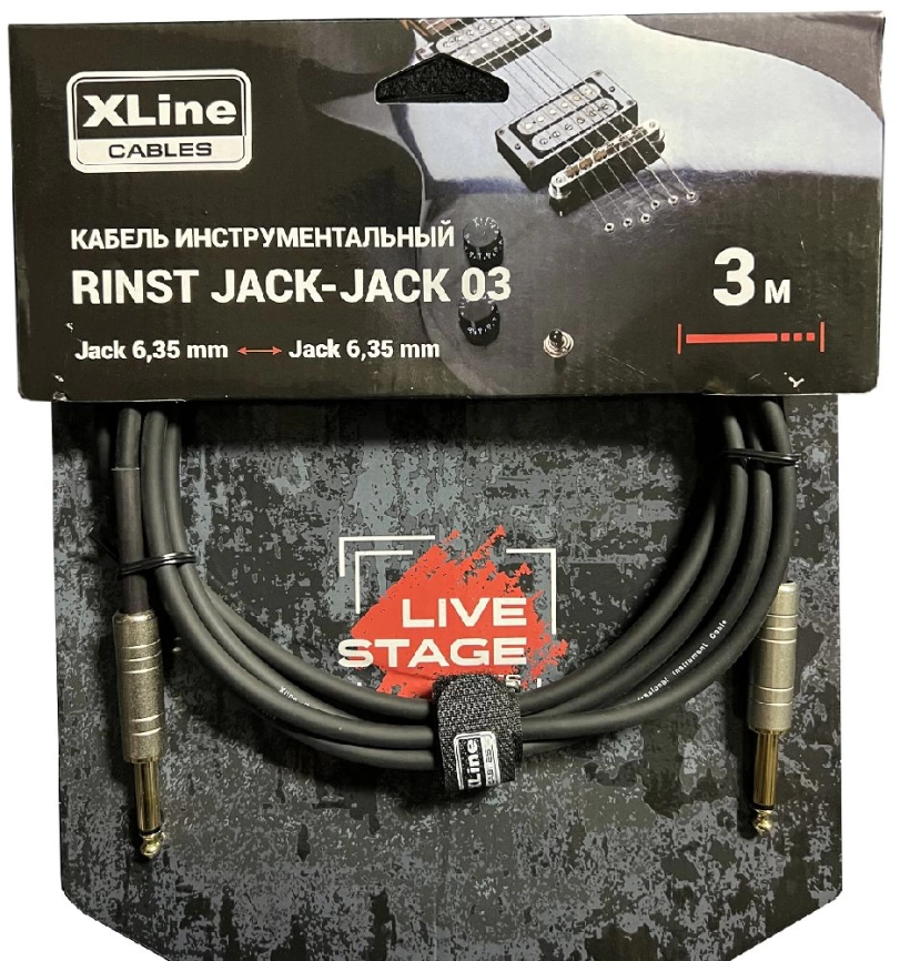 Кабель XLINE RINST Jack-Jack 03 инструментальный 2*Jack 6.35mm mono длина 3м фото 1