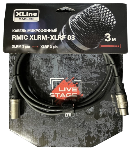Кабель XLINE RMIC XLRM-XLRF микрофонный длина 3 м фото 1