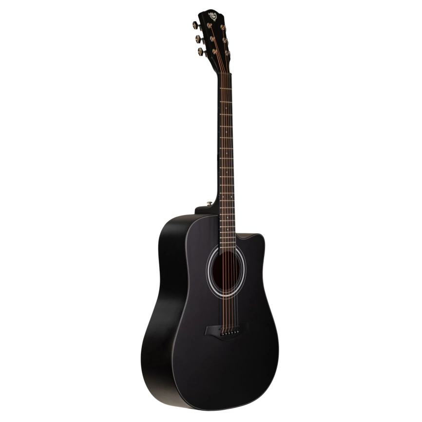 Акустическая гитара ROCKDALE AURORA D5 C BK SATIN, с вырезом,цвет черный,сатиновое покрытие фото 1