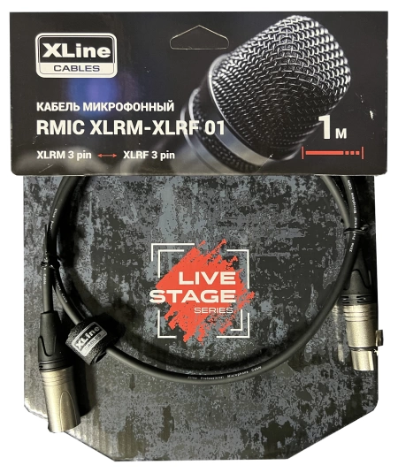 Кабель XLINE RMIC XLRM-XLRF микрофонный длина 1 м фото 1