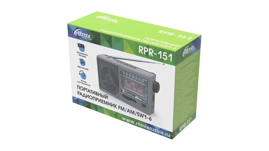 Радиоприёмник RITMIX RPR-101 BK MP3 SD USB фото 7