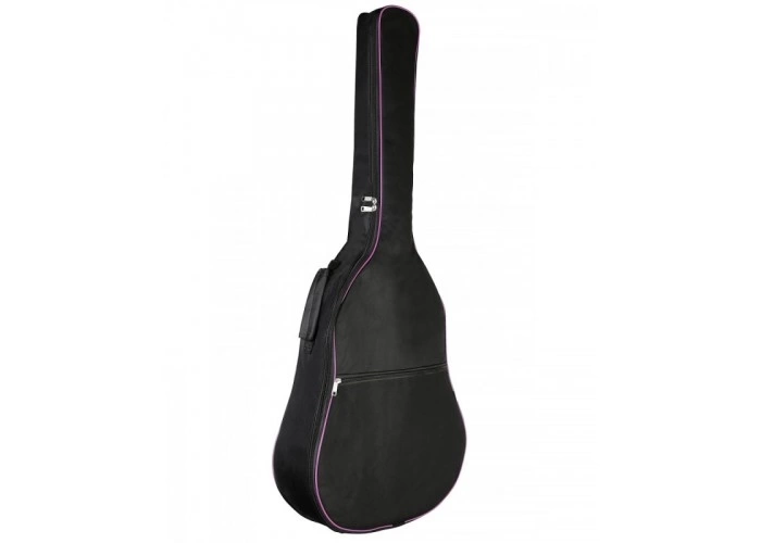 Чехол для акустической гитары (12 стр.) TUTTI ГА-1 (кант розовый) цвет черный фото 1