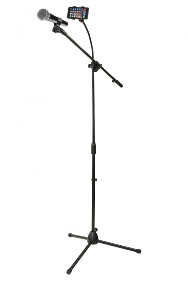 Стойка микрофонная DEKKO JR-504 BK (1 держатель для микрофона, 1 держатель для смартфона) фото 1